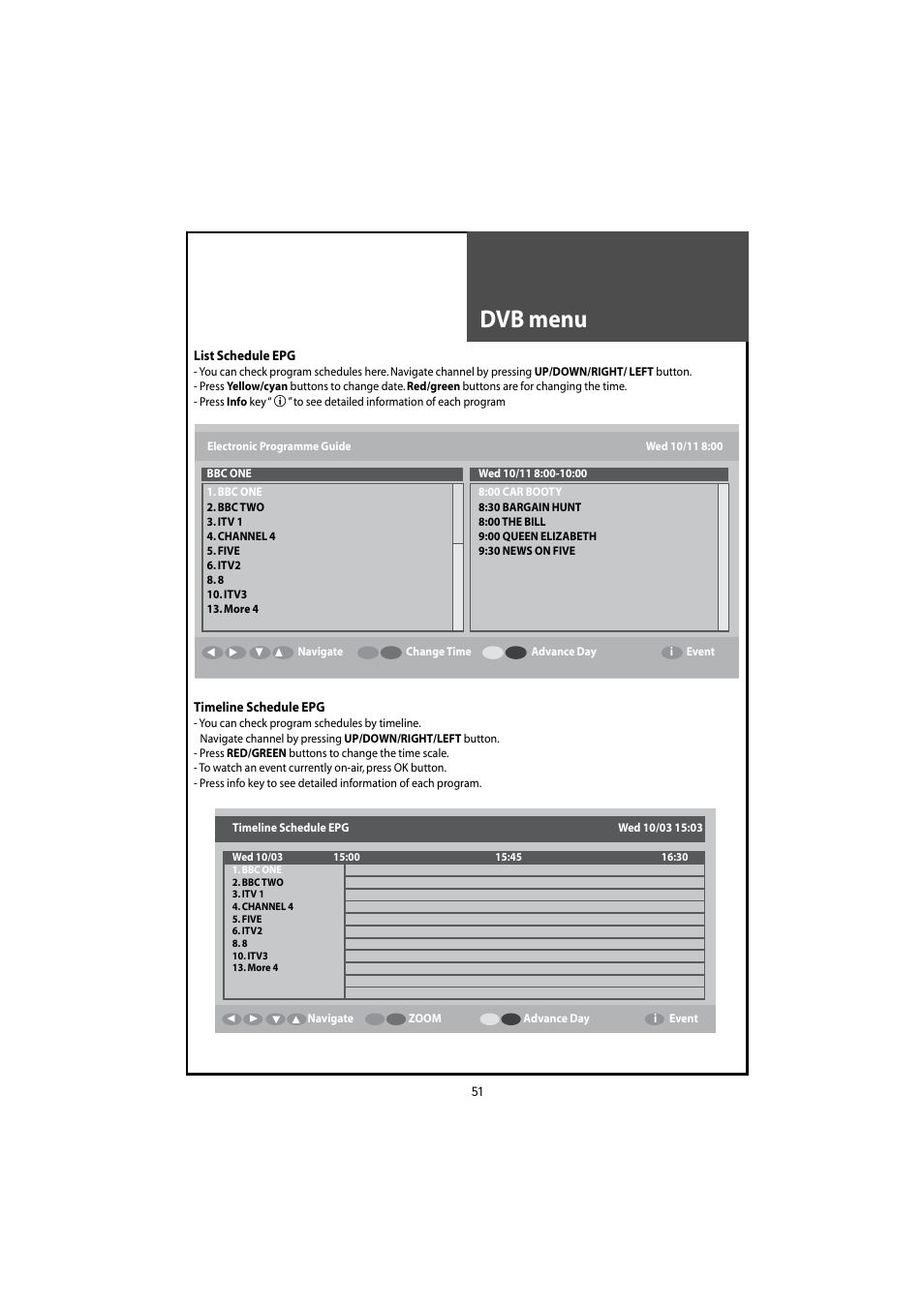 Dvb menu | Daewoo DLT-46U1HZ User Manual | Page 51 / 58