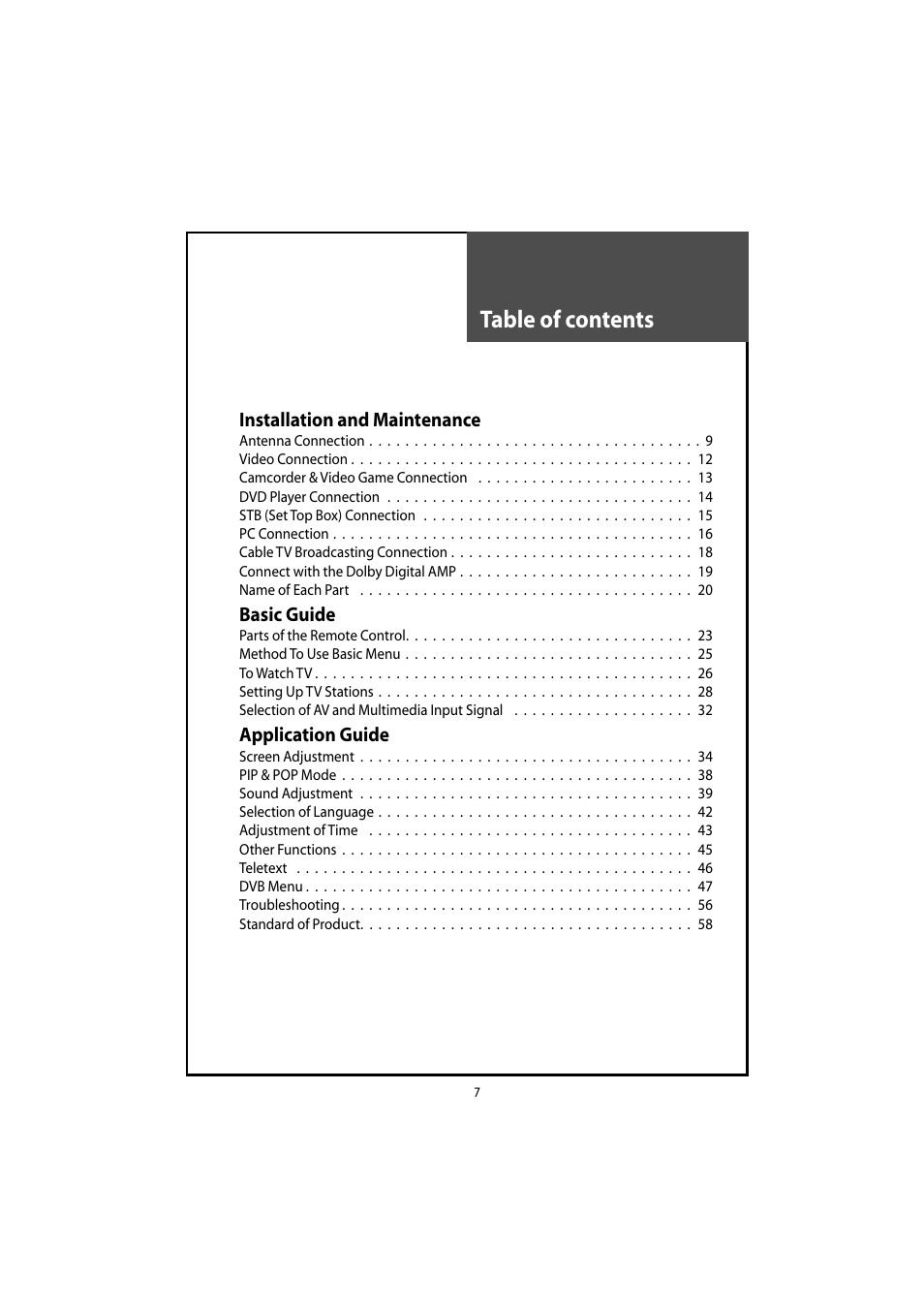 Daewoo DLT-46U1HZ User Manual | Page 7 / 58