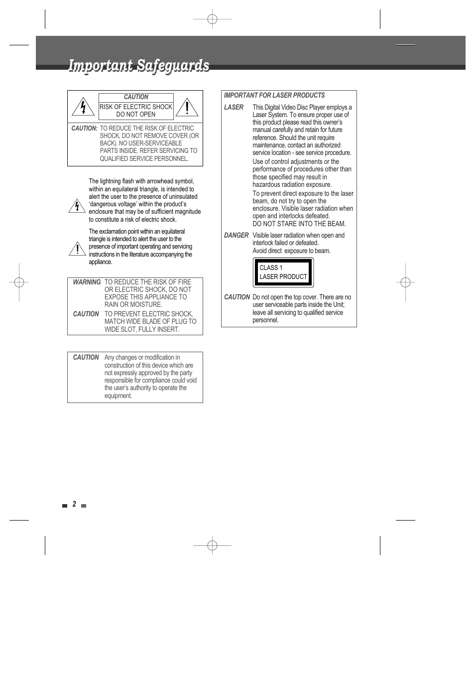 Important safeguards | Daewoo DRV-6815 User Manual | Page 3 / 60