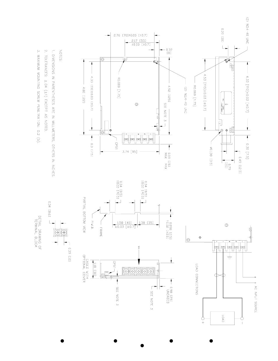 Figure 3. mechanical outline drawing | KEPCO FAW 25W Series User Manual | Page 4 / 4