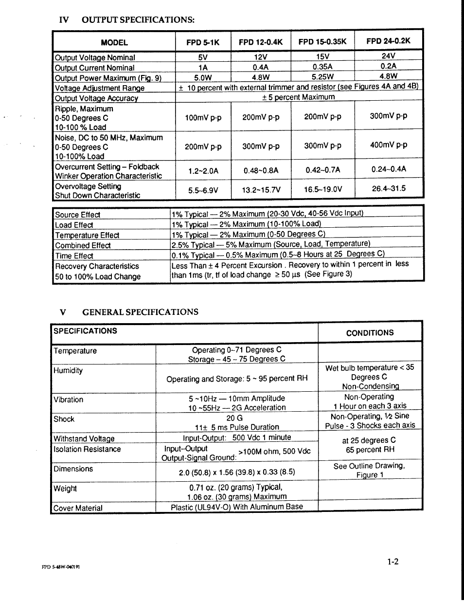 KEPCO FPD 5 Watts (24-48V d-c Input) User Manual | Page 3 / 12