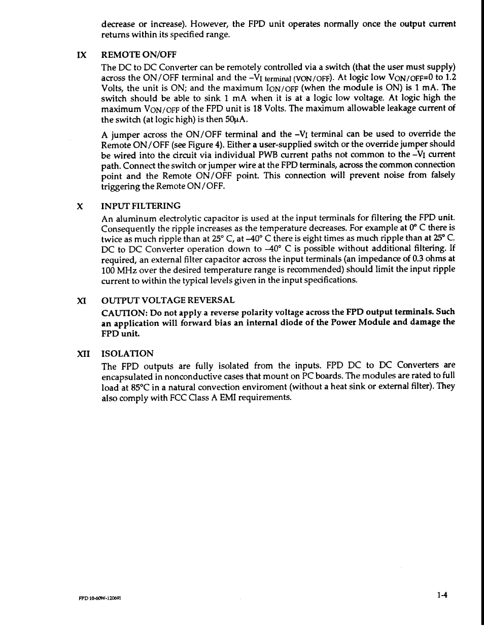KEPCO FPD 10 Watts (36-72V d-c Input) User Manual | Page 6 / 12