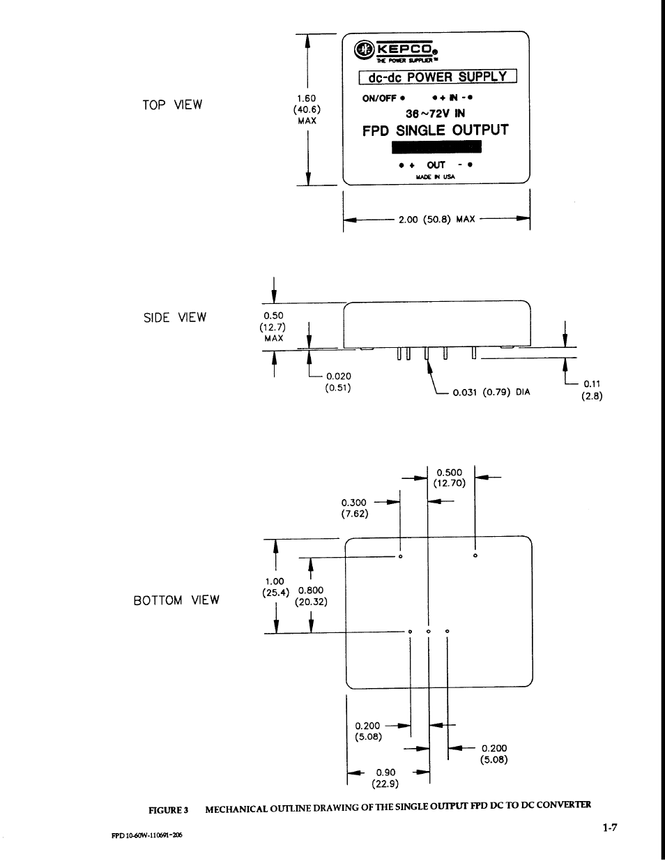 KEPCO FPD 10 Watts (36-72V d-c Input) User Manual | Page 9 / 12