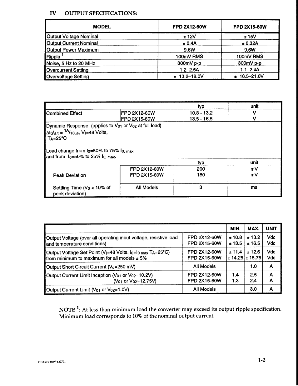 KEPCO FPD 10 Watts, Dual (±) Output (36-72V d-c Input) User Manual | Page 4 / 12