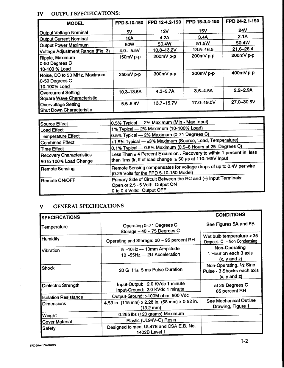 KEPCO FPD 50 Watts (150V d-c Input) User Manual | Page 4 / 12