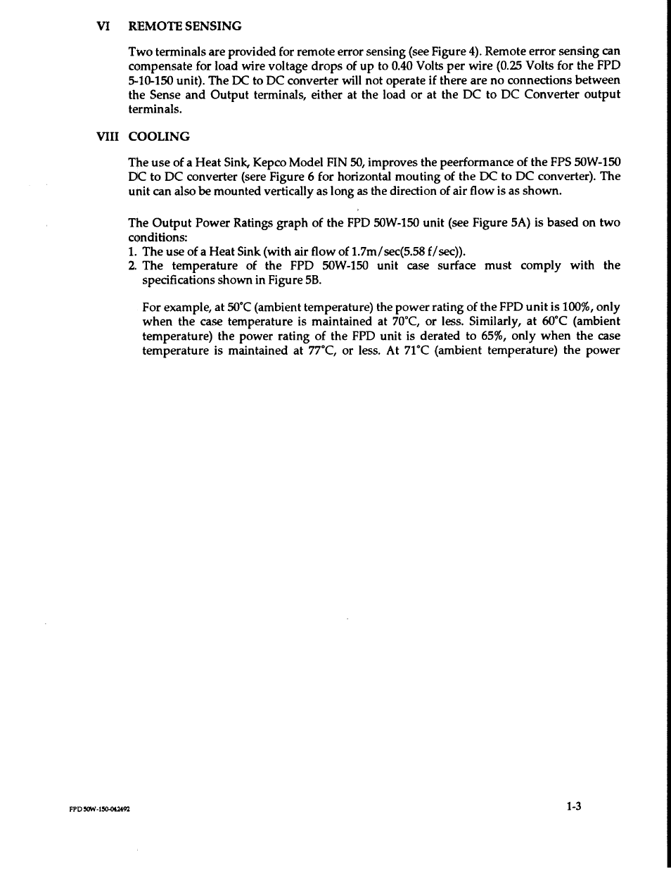 KEPCO FPD 50 Watts (150V d-c Input) User Manual | Page 5 / 12