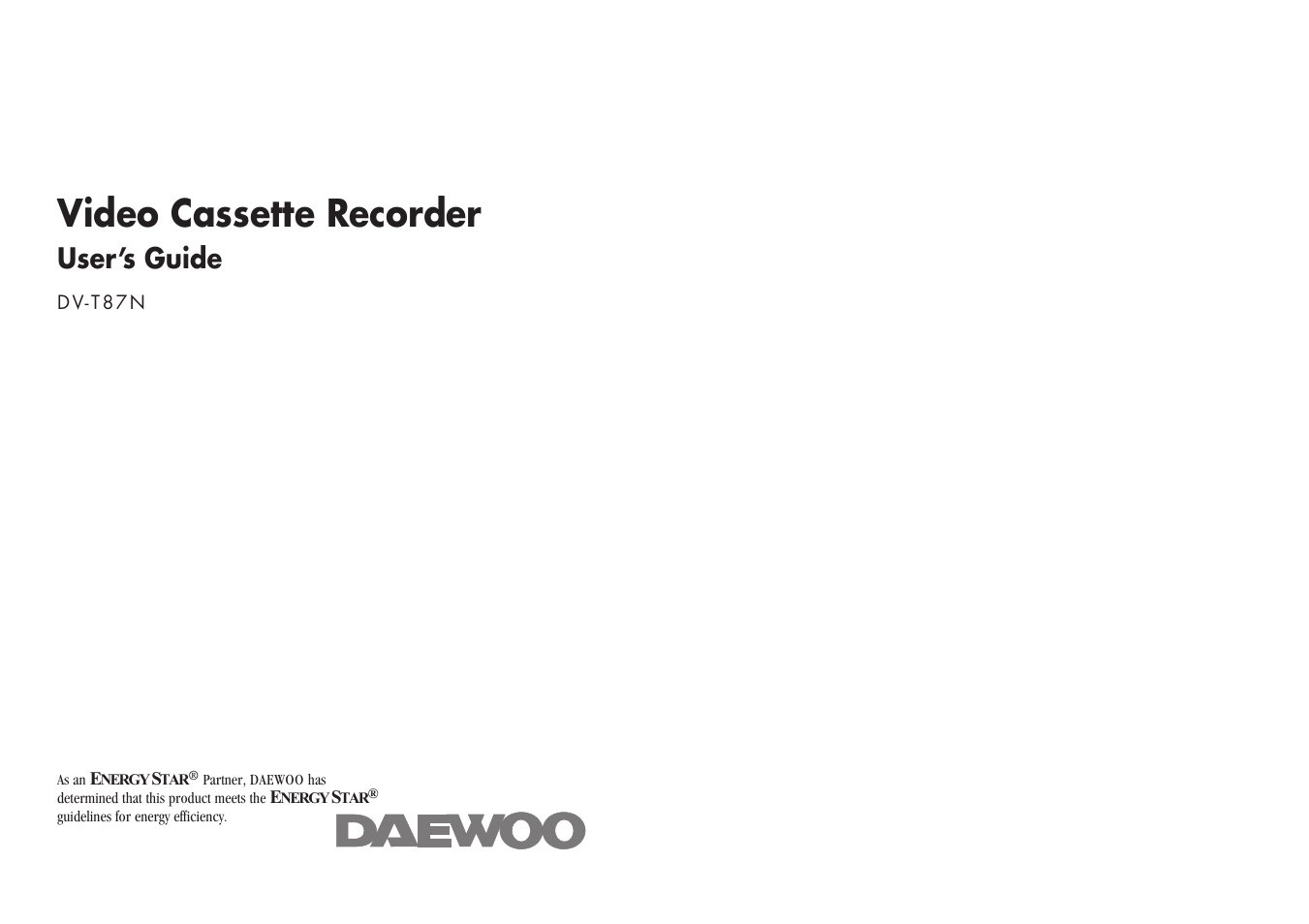 Daewoo DV-T87N User Manual | 22 pages