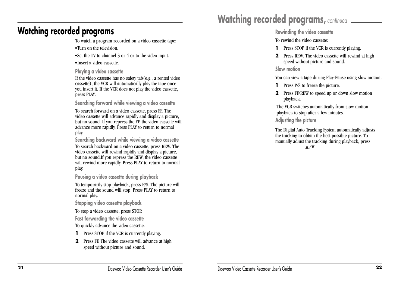 Watching recorded programs, Continued | Daewoo DV-T87N User Manual | Page 14 / 22