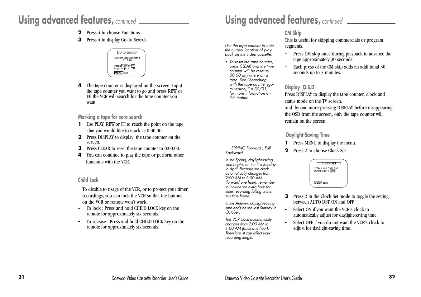 Using advanced features, Continued | Daewoo DV-T87N User Manual | Page 19 / 22