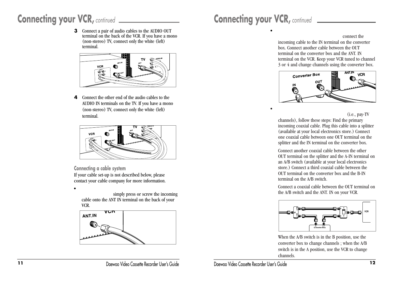 Connecting your vcr, Continued | Daewoo DV-T87N User Manual | Page 9 / 22