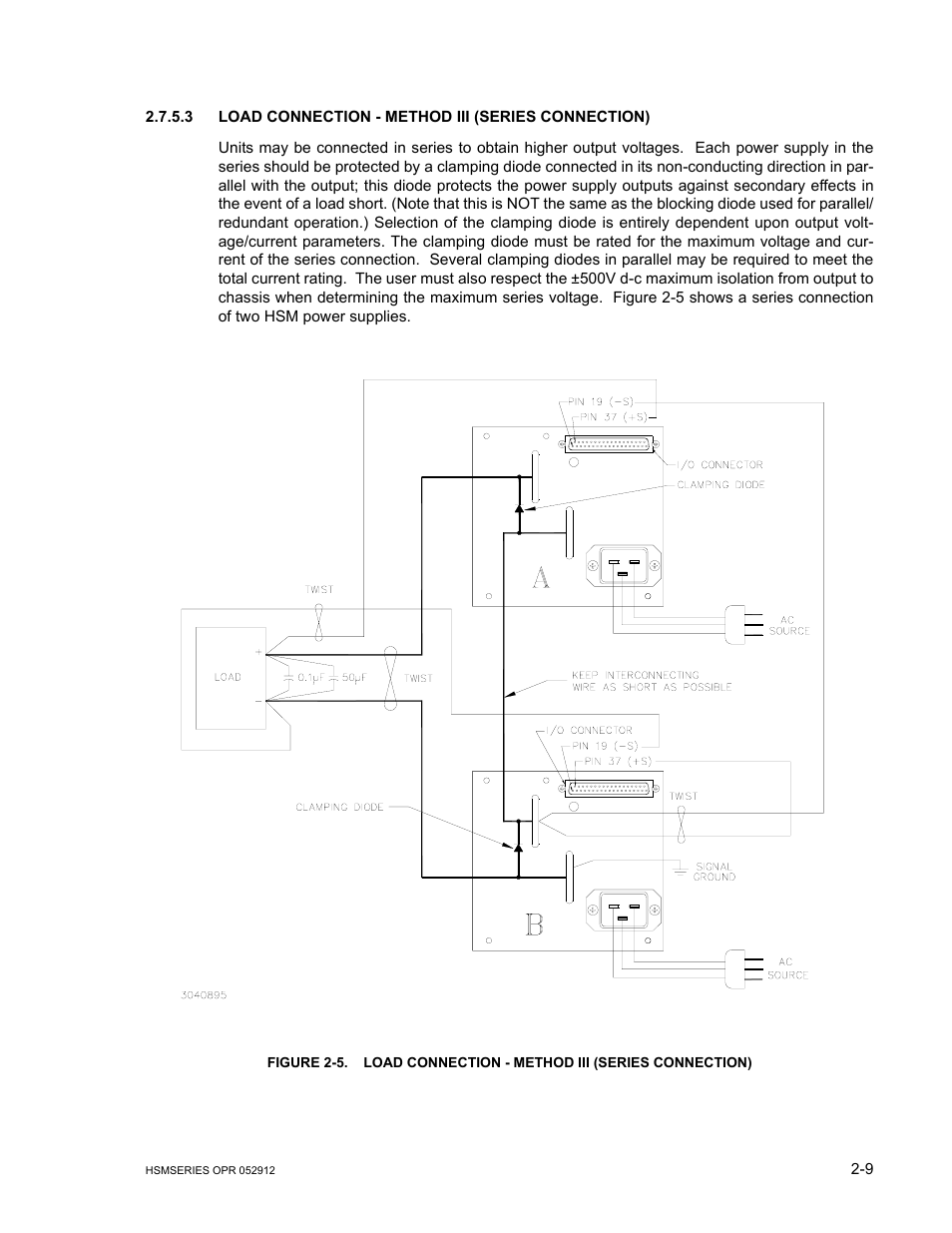 3 load connection - method iii (series connection), May also be, R. 2.7.5.3. may | KEPCO HSM Series User Manual | Page 21 / 34