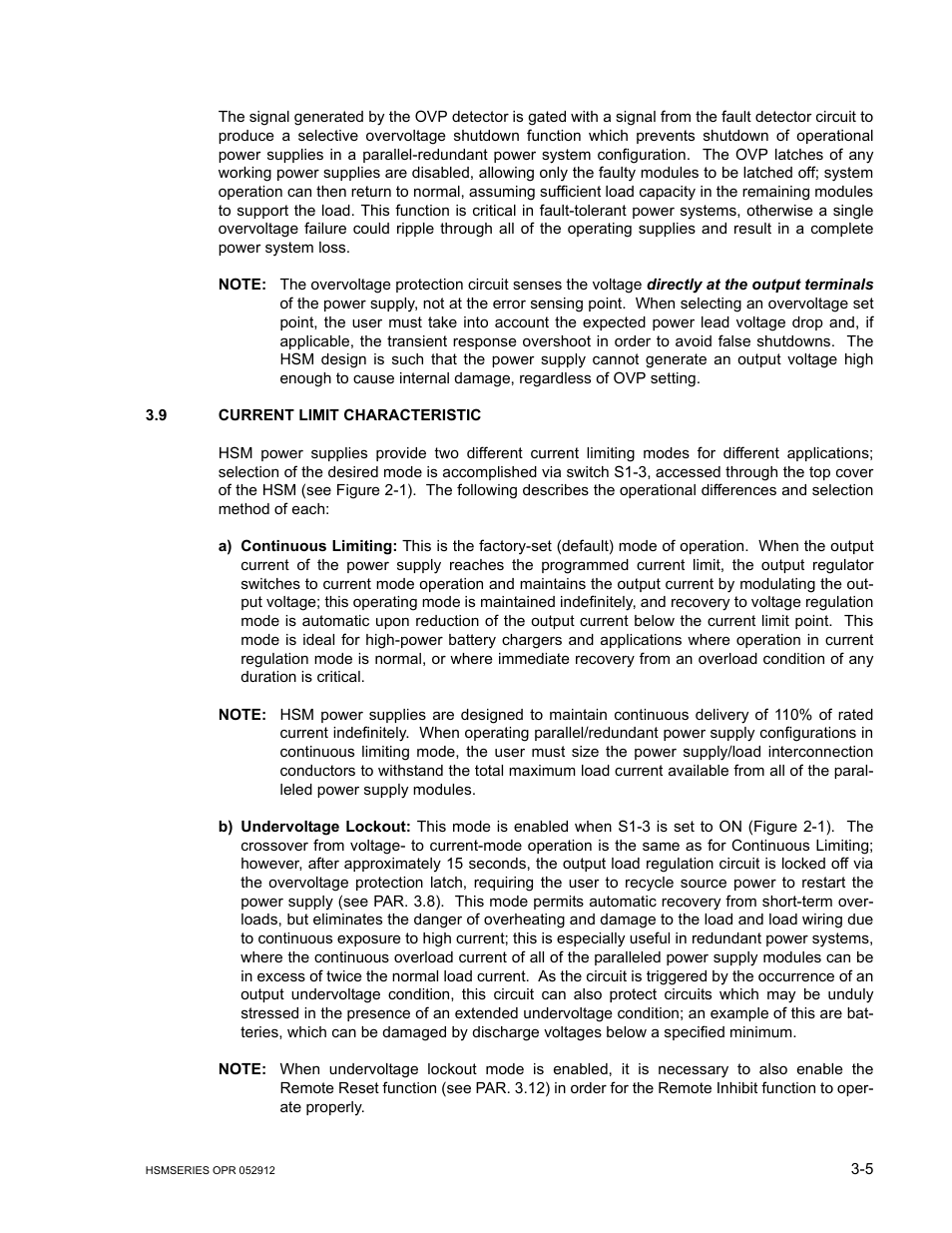 9 current limit characteristic, Current limit characteristic -5 | KEPCO HSM Series User Manual | Page 29 / 34