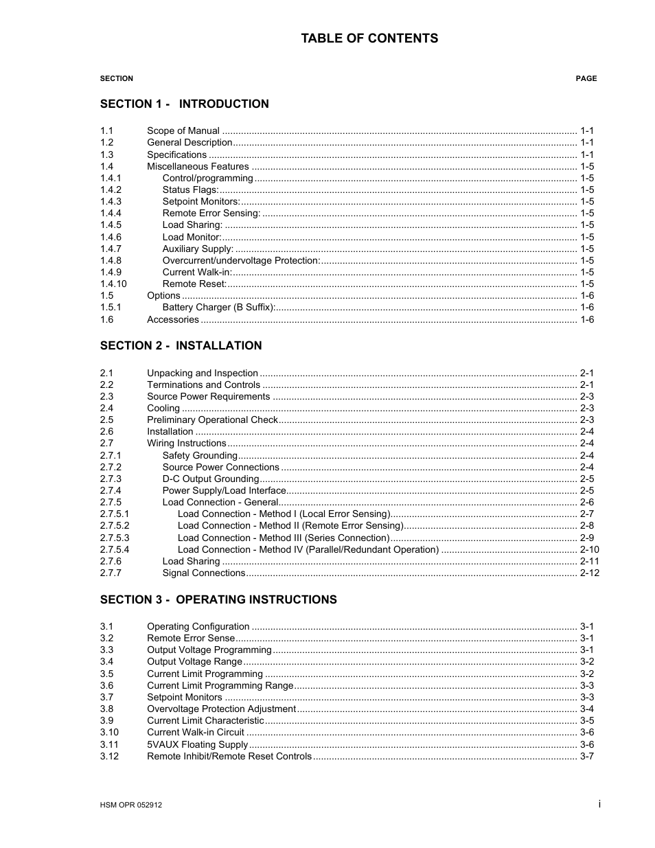 KEPCO HSM Series User Manual | Page 3 / 34