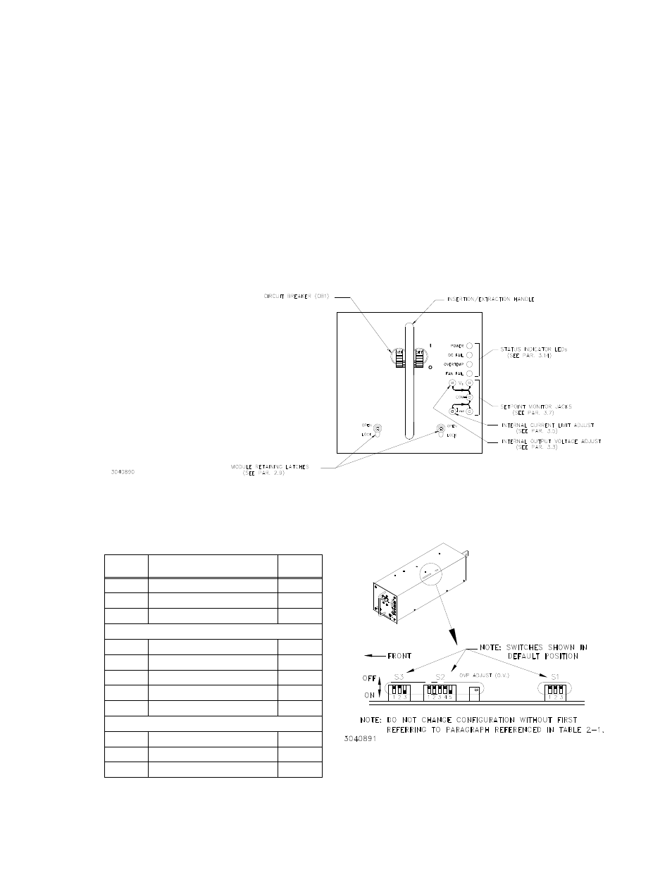 Section 2 - installation, 1 unpacking and inspection, 2 terminations and controls | Figure 2-2. configuration switch functions, Unpacking and inspection -1, Terminations and controls -1, Hsp series front panel controls and indicators -1, Configuration switch functions -1, Configuration controls -1 | KEPCO HSP Series Operator Manual User Manual | Page 15 / 38