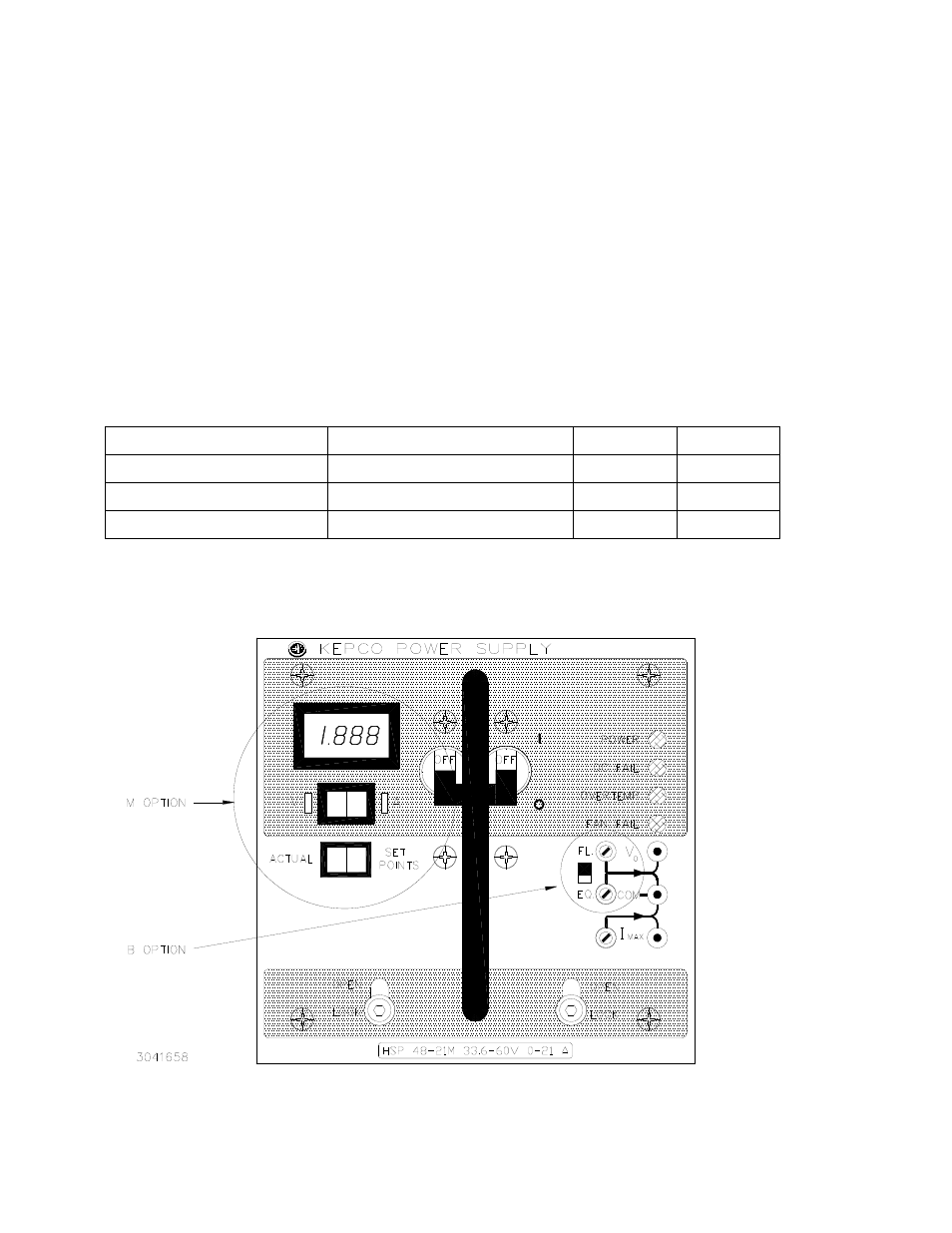 16 battery (b option) operation, Table 3-3. b option fault detection window, Battery (b option) operation -12 | B option fault detection window -12 | KEPCO HSP Series Operator Manual User Manual | Page 38 / 38