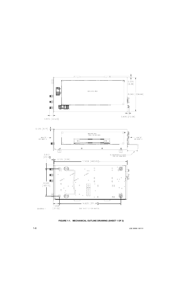 Figure 1-1. mechanical outline drawing, Mechanical outline drawing -6 | KEPCO JQE 150-1.5MVPY-26956 Half Rack User Manual | Page 16 / 80