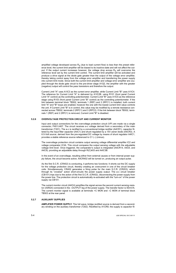 7 auxiliary supplies, Auxiliary supplies -4 | KEPCO JQE 150-1.5MVPY-26956 Half Rack User Manual | Page 44 / 80