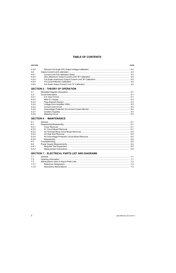 KEPCO JQE 150-1.5MVPY-26956 Half Rack User Manual | Page 8 / 80