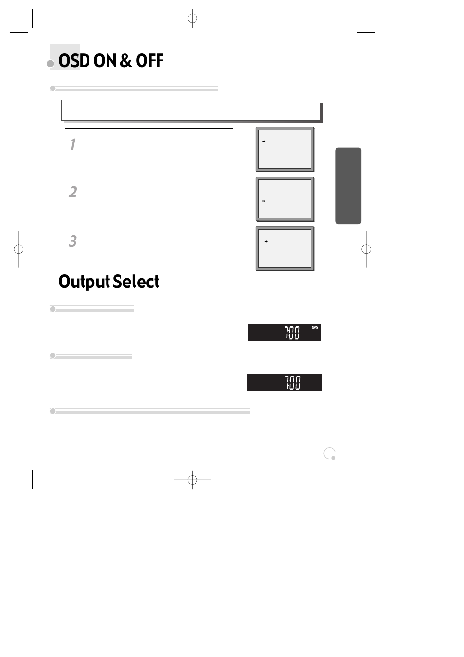 Osd on & off output select | Daewoo SG-9210P User Manual | Page 21 / 64
