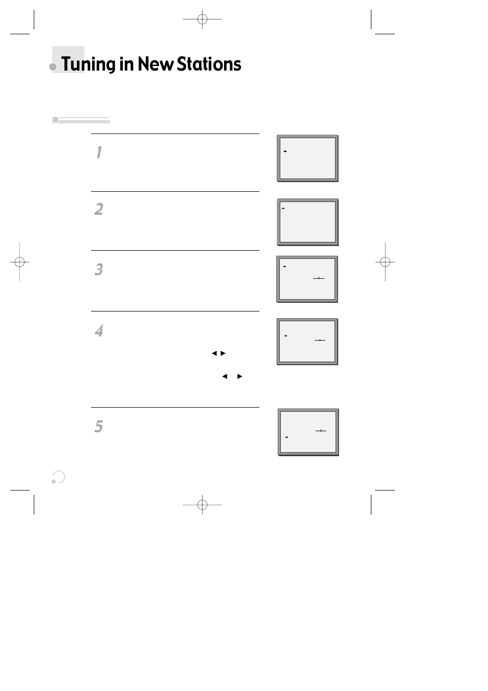 Tuning in new stations, Tuning | Daewoo SG-9210P User Manual | Page 26 / 64