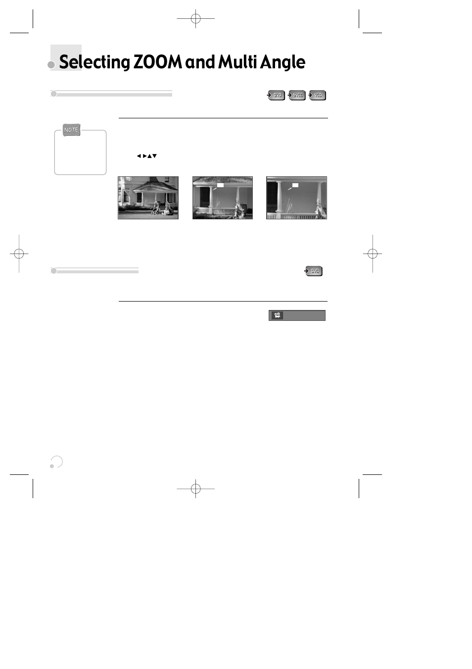 Selecting zoom and multi angle, Using a zoom function different angle | Daewoo SG-9210P User Manual | Page 44 / 64