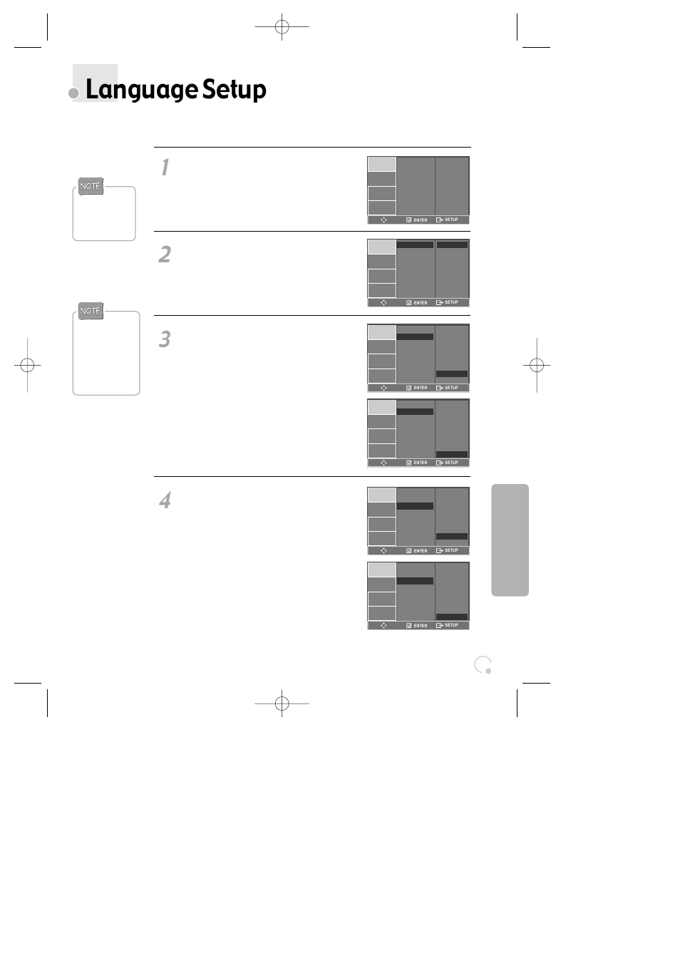 Language setup | Daewoo SG-9210P User Manual | Page 49 / 64