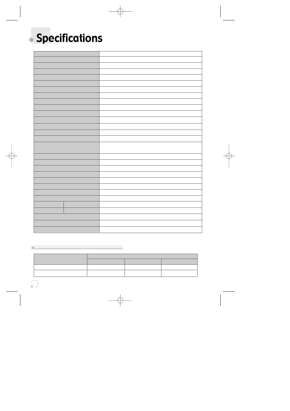 Specifications, Dvd audio output standards | Daewoo SG-9210P User Manual | Page 62 / 64