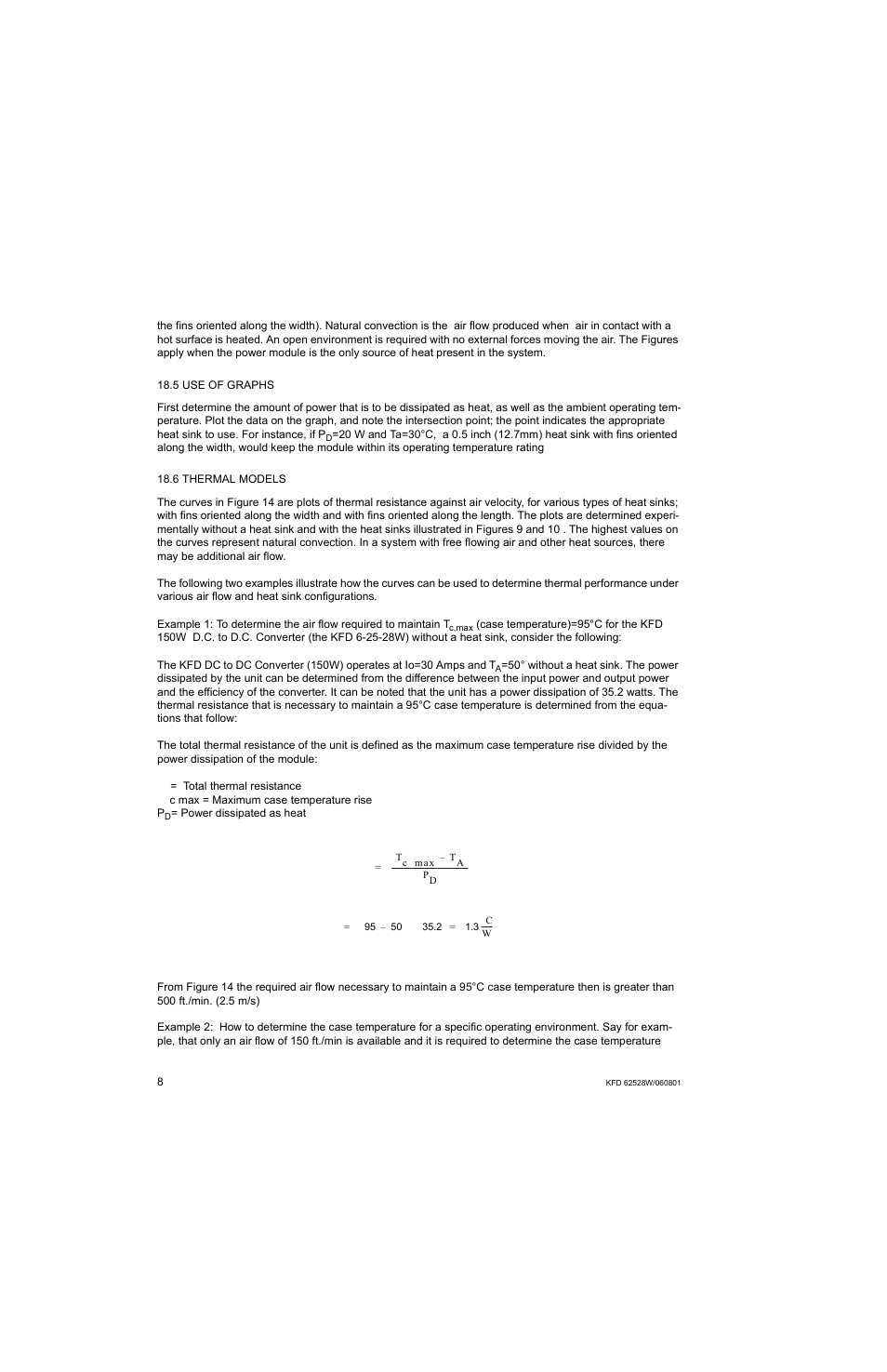 5 use of graphs, 6 thermal models | KEPCO KFD 6-25-28W User Manual | Page 12 / 28