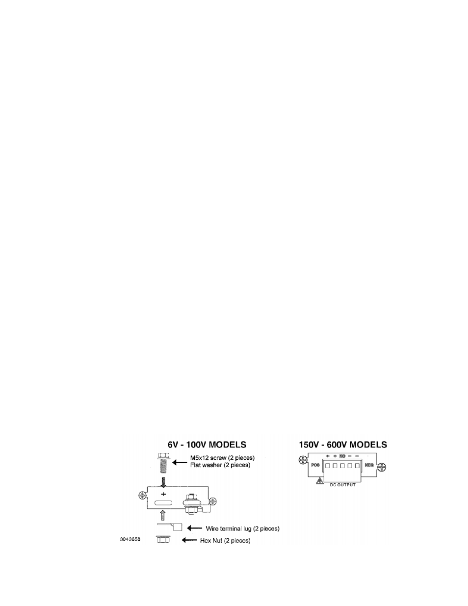 4 power supply/load interface, 5 load connection - general, Power supply/load interface -9 | Load connection - general -9, Load connection terminals for 750w models -9 | KEPCO KLN Series (750W, 1500W, 3000W), Main Contro Firmware Version 1.70 and higher User Manual | Page 35 / 108