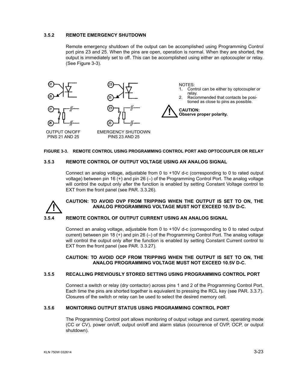2 remote emergency shutdown, Remote emergency shutdown -23, Ar. 3.5.3) | Ar. 3.5.6) | KEPCO KLN 750W Series, Firmware Version 1.60 to 1.6x User Manual | Page 59 / 86