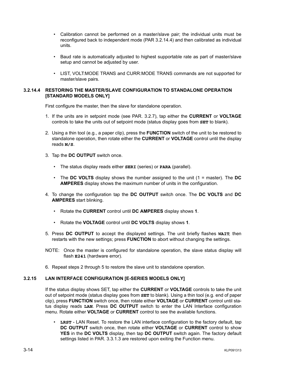 R 3.2.15 to, Ar 3.2.15 | KEPCO KLP Series User Manual, Rev 4 User Manual | Page 56 / 94