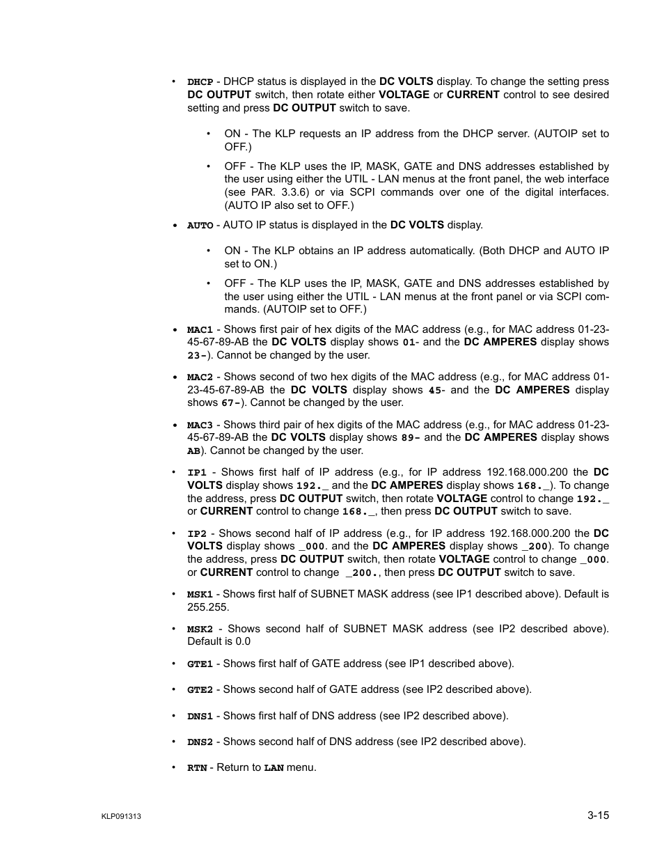 KEPCO KLP Series User Manual, Rev 4 User Manual | Page 57 / 94