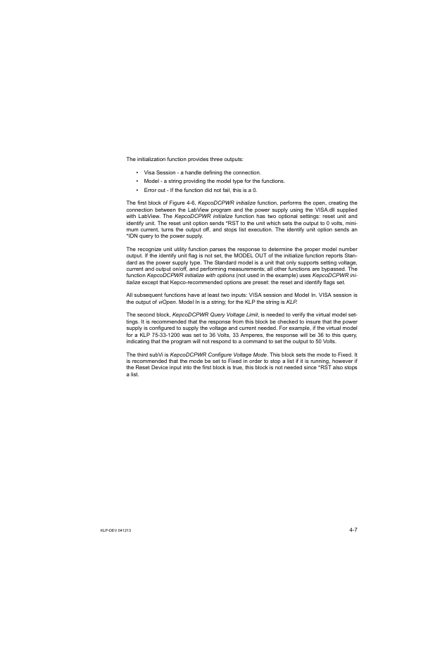 KEPCO KLP Series Developers Guide, Rev 3 User Manual | Page 49 / 132