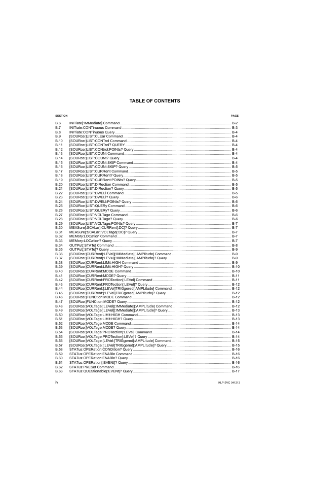 KEPCO KLP Series Developers Guide, Rev 3 User Manual | Page 6 / 132