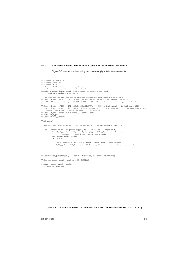 KEPCO KLP Series Developers Guide, Rev 3 User Manual | Page 69 / 132