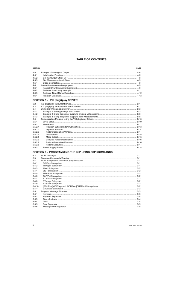 KEPCO KLP Series Developer's Guide, Rev 1 User Manual | Page 4 / 132