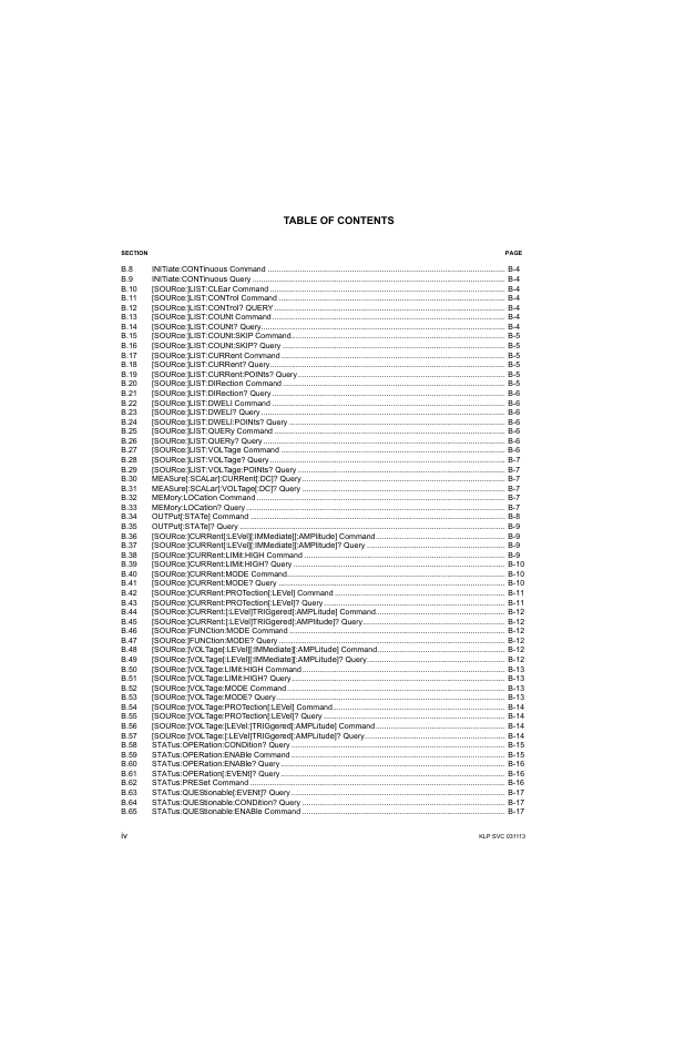 KEPCO KLP Series Developer's Guide, Rev 1 User Manual | Page 6 / 132