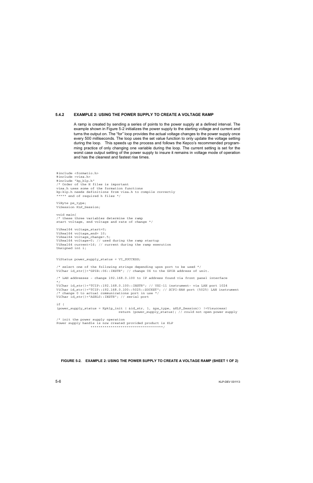 KEPCO KLP Series Developer's Guide, Rev 1 User Manual | Page 68 / 132