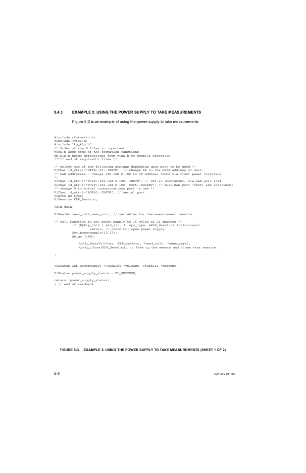KEPCO KLP Series Developer's Guide, Rev 1 User Manual | Page 70 / 132