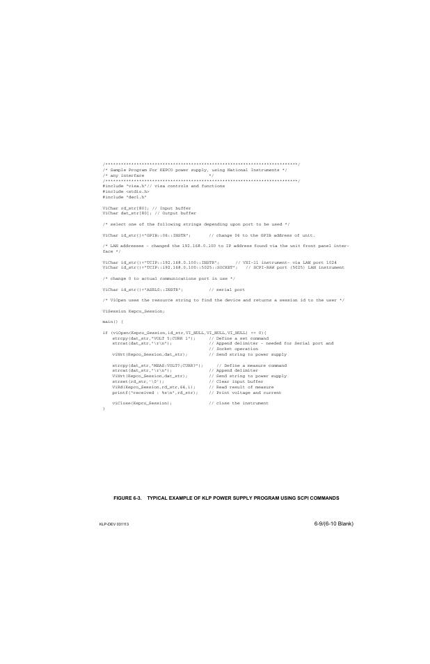 KEPCO KLP Series Developer's Guide, Rev 1 User Manual | Page 89 / 132
