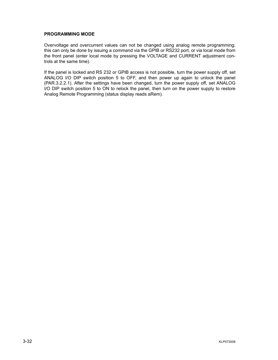 KEPCO KLP Series (older -1200 models) Operator Manual User Manual | Page 72 / 110