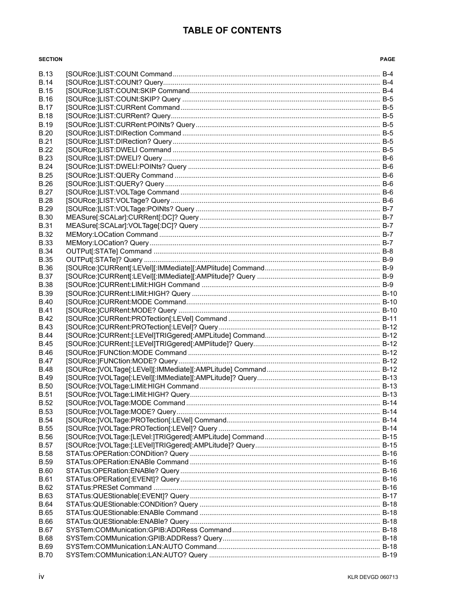 KEPCO KLR Series Developers Guide User Manual | Page 6 / 128