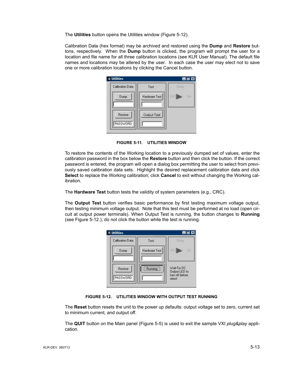 Figure 5-11. utilities window | KEPCO KLR Series Developers Guide User Manual | Page 75 / 128