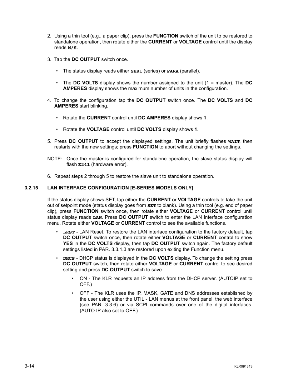 15), a, R 3.2.15 to, Ar 3.2.15 | KEPCO KLR Series User Manual User Manual | Page 54 / 92