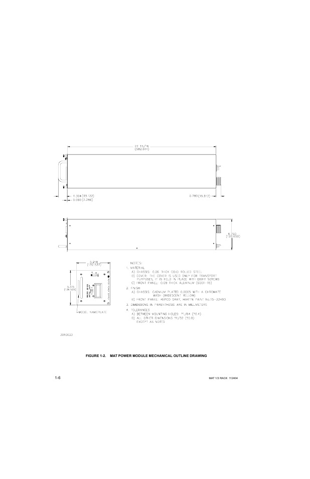 Mat power module mechanical outline drawing -6 | KEPCO MAT 1/3 Rack User Manual | Page 15 / 51