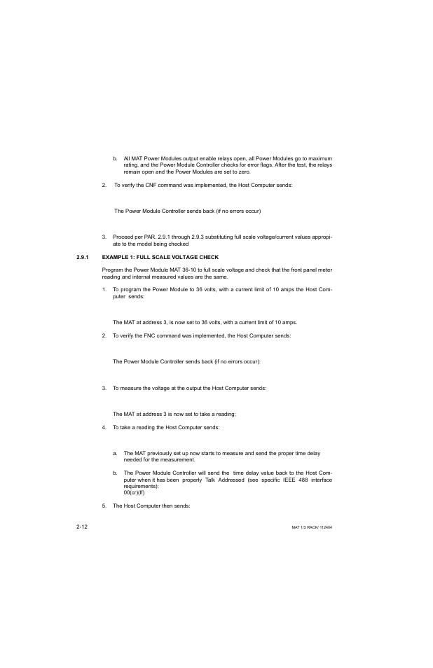 1 example 1: full scale voltage check, Example 1: full scale voltage check -12 | KEPCO MAT 1/3 Rack User Manual | Page 29 / 51
