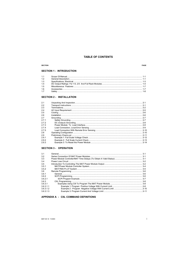 KEPCO MAT 1/3 Rack User Manual | Page 6 / 51