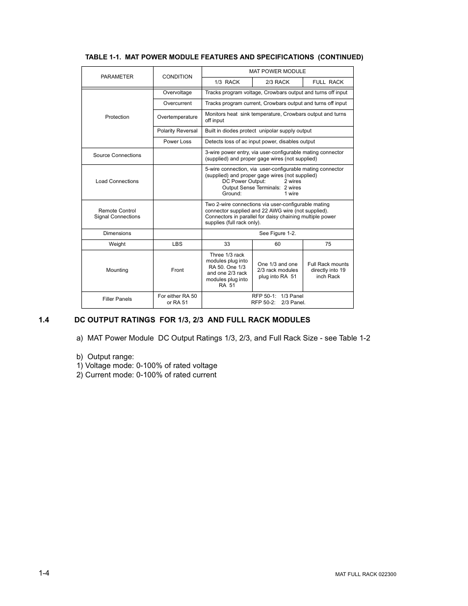 KEPCO MAT Full Rack MAT 6V, 15V, 25V AND 36V MODELS User Manual | Page 12 / 46