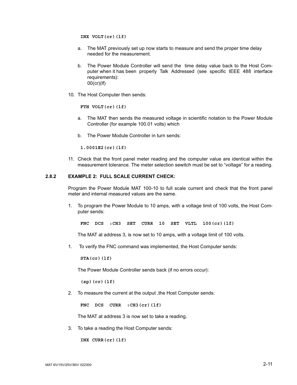 2 example 2: full scale current check | KEPCO MAT Full Rack MAT 6V, 15V, 25V AND 36V MODELS User Manual | Page 28 / 46