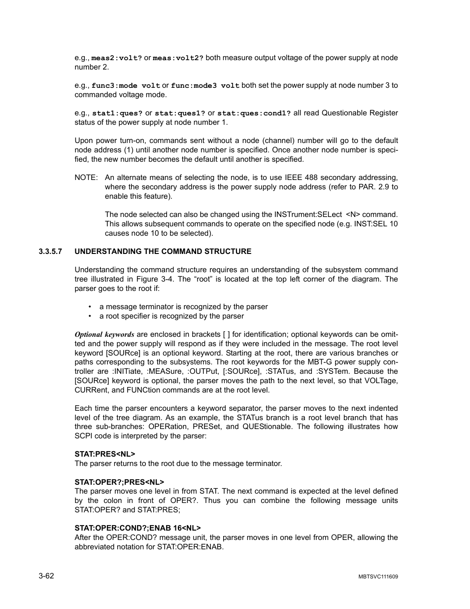 7 understanding the command structure, Understanding the command structure -62 | KEPCO MBT Series User Manual | Page 100 / 152